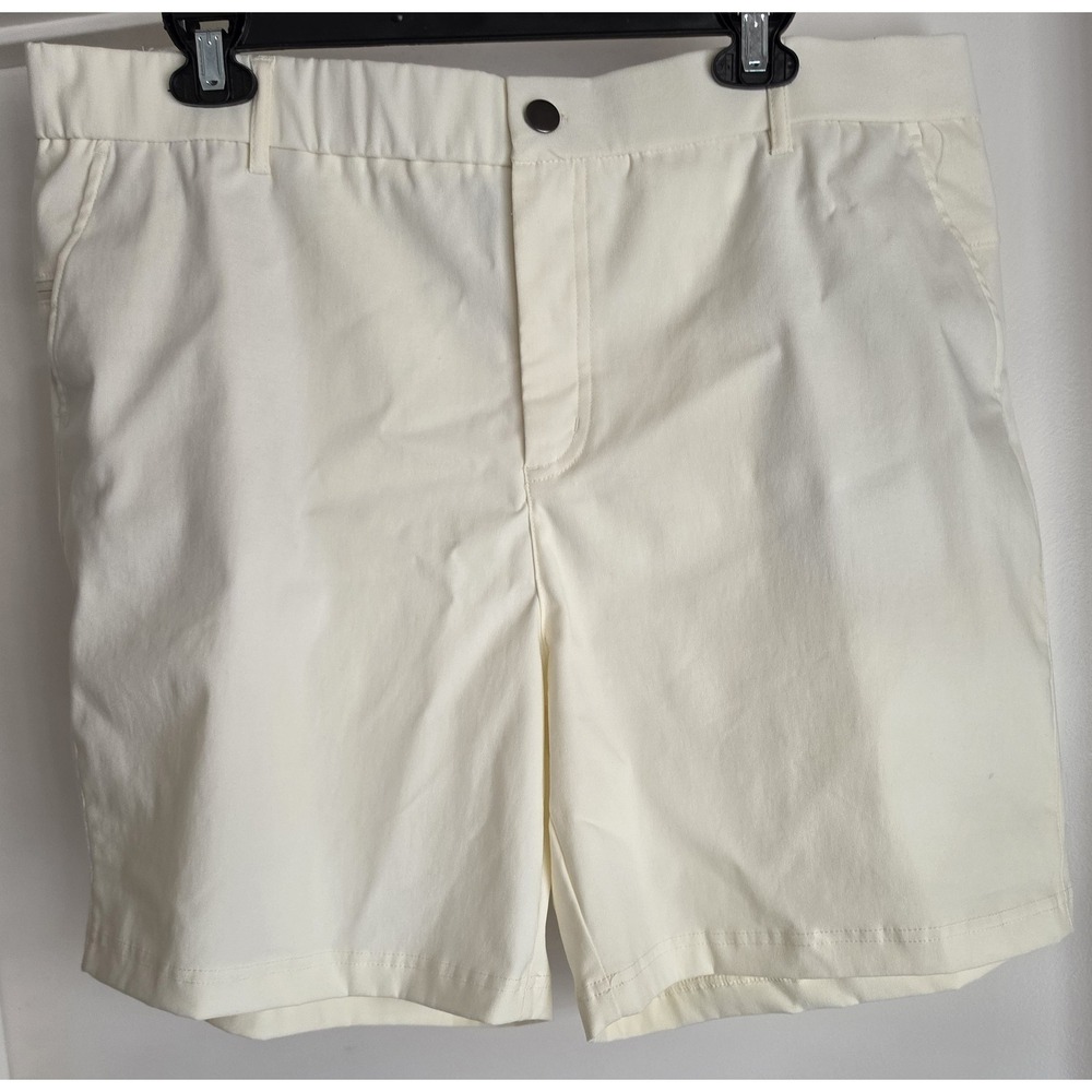 NWT Pudolla Men Sweat Shorts 36 Casual Solid White Athleisure Active